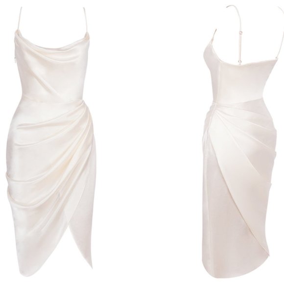 HOUSE OF CB 'Reva' Ivory Satin Balcony Corset Dress NWOT - Picture 8 of 13